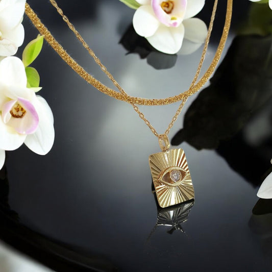 Women's Sterling Silver 925 Necklace with 18K Gold Vermeil and turquoise stone (Copy) (Copy) (Copy) (Copy)