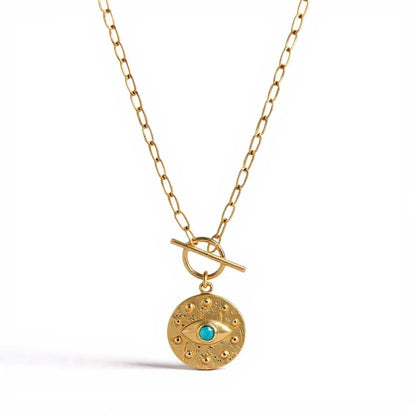 Protective evil eye charm necklace gold vermeil on sterling silver Gem Karageorgiou